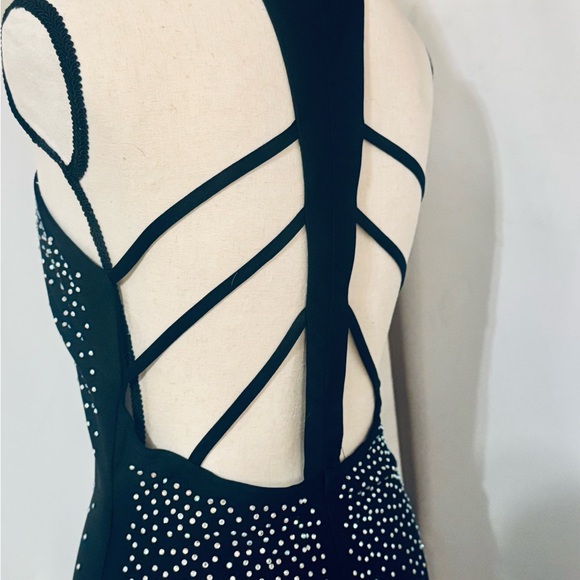 Fashion Nova Black Rhinestone Embellished Bodycon Dress - Picture 4 of 5